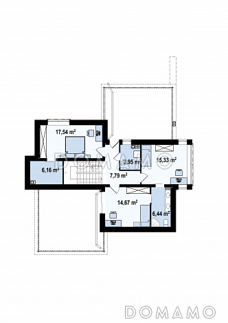 Проект красивого двухэтажного коттеджа из кирпича с террасами на втором уровне / План 2 этажа