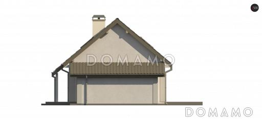 Проект одноэтажного дома из кирпича с тремя спальнями на мансардном этаже и гаражом / Фасад 4