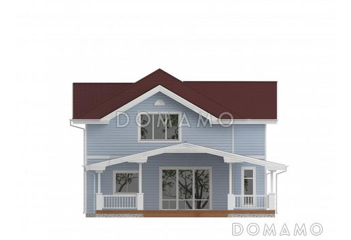 Проект каркасного дома с рационально распланированной планировкой / Фасад 2