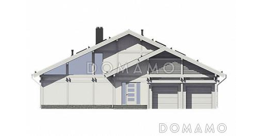 Проект энергоэффективного дома фахверк с гаражом на две машины / Входной фасад