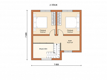 Каркасный дом "Лаэннек" / План 2 этажа Каркасный дом "Лаэннек" / План 2 этажа
