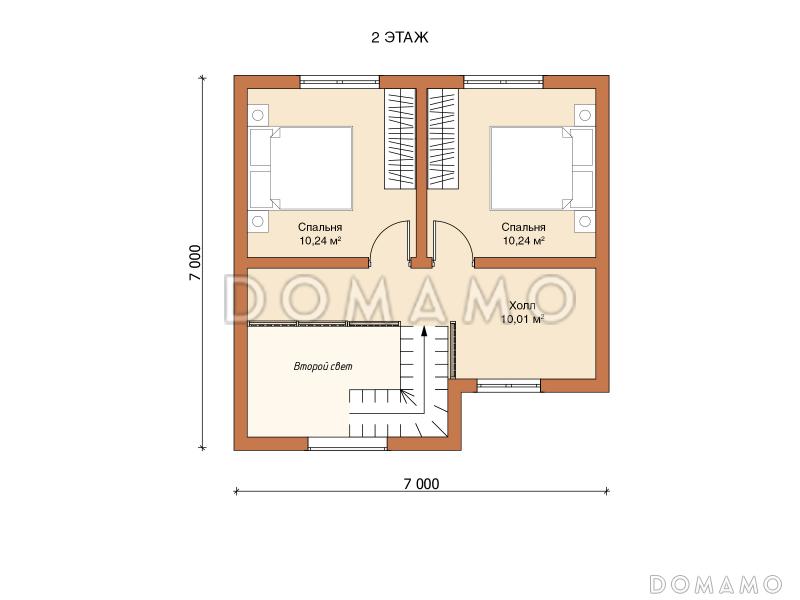 Каркасный дом "Лаэннек" / План 2 этажа