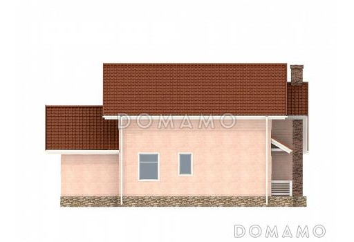 Проект каркасного дома с гаражом для одной машины / Фасад 2