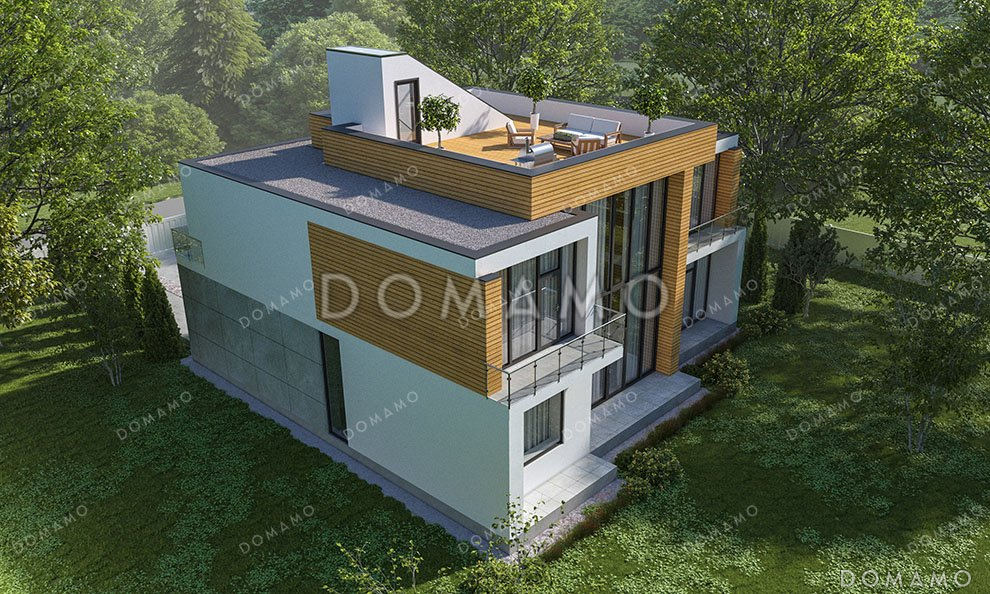 Проект большого двухэтажного дома с гаражом и террасой / 2