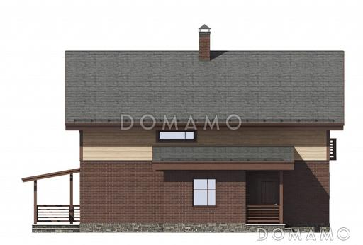 Проект дома со строгими прямоугольными формами / Входной фасад