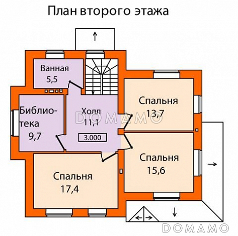 Проект кирпичного дома с необычной, яркой архитектурой / План мансардного этажа Проект кирпичного дома с необычной, яркой архитектурой / План мансардного этажа