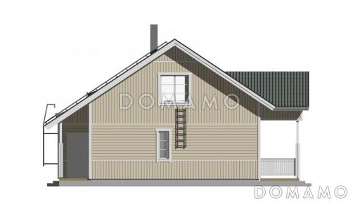 Проект каркасного дома с небольшими комнатами на мансардном этаже / Фасад 2