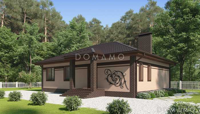 Проект загородного дома из газобетона с большой кухней-столовой, тремя спальнями Проект загородного дома из газобетона с большой кухней-столовой, тремя спальнями