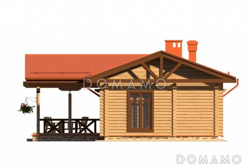 Проект бани c с террасой / Фасад 1