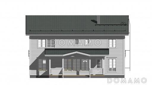 Проект двухэтажного каркасного дома до 250 м.кв. / Фасад 1