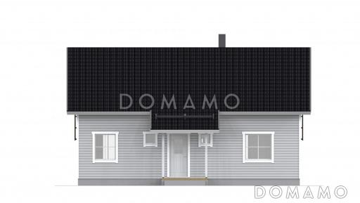 Проект каркасного дома с мансардой и четырьмя спальнями / Фасад 3