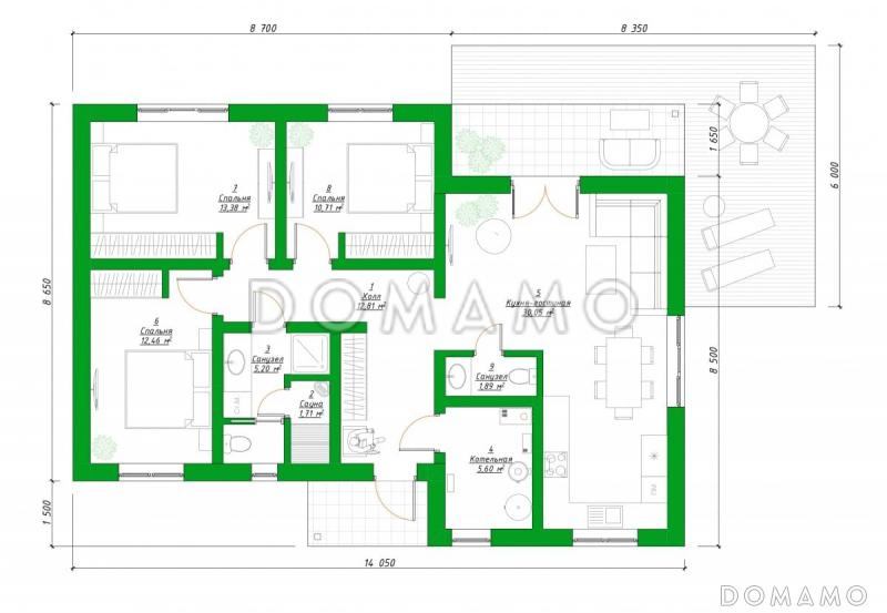 12-135 / План 1 этажа