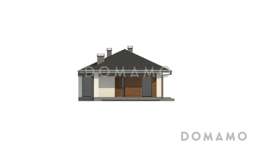 Проект комфортного одноэтажного дома из кирпича с тремя спальнями / Фасад 1