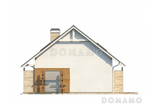 Проект мансардного дома из кирпича с кабинетом, тремя спальнями и балконом / Фасад 1