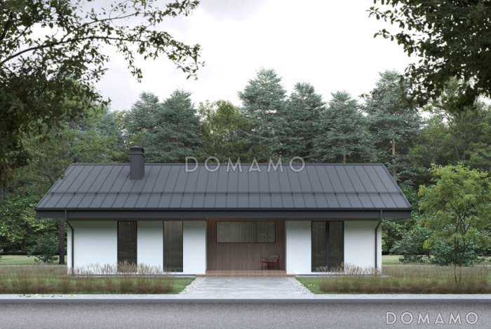 Проект дома из ж/б панелей с комбинированным фасадом SP-122-1