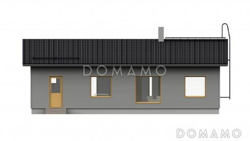Проект одноэтажного каркасного дома с подсобным помещением / Фасад 3