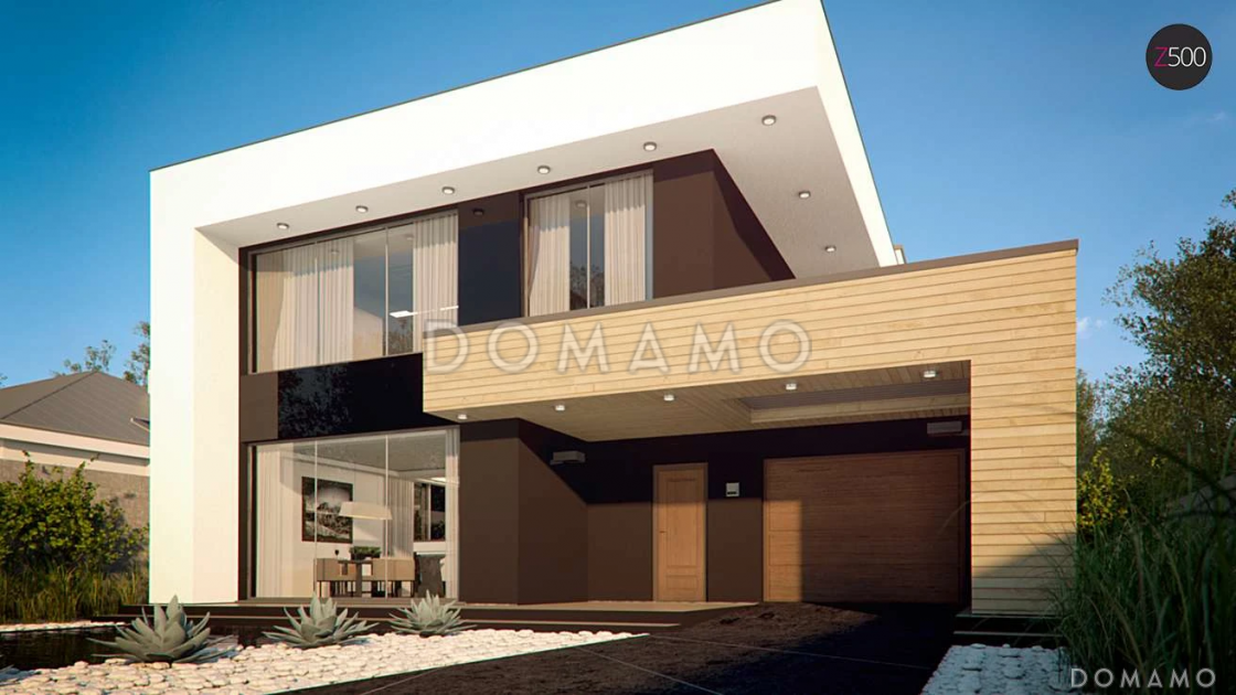 Проект кирпичного дома с 4 спальнями и большой гостиной, адаптированный для сейсмозоны / 1