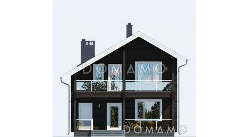 Проект дома из бруса в скандинавском стиле / Фасад 1