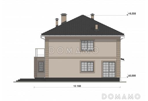 Проект двухэтажного дома с сауной в классическом стиле S-349 / Фасад 2