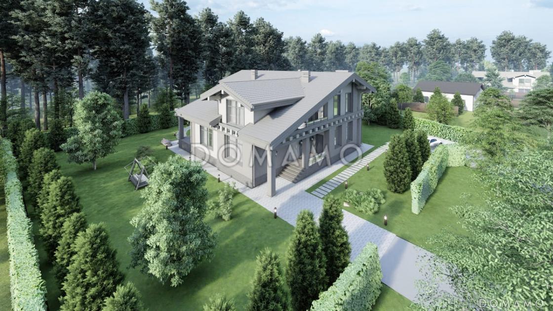 Проект дома с мансардой, вторым светом, балконом и крытой террасой / 4