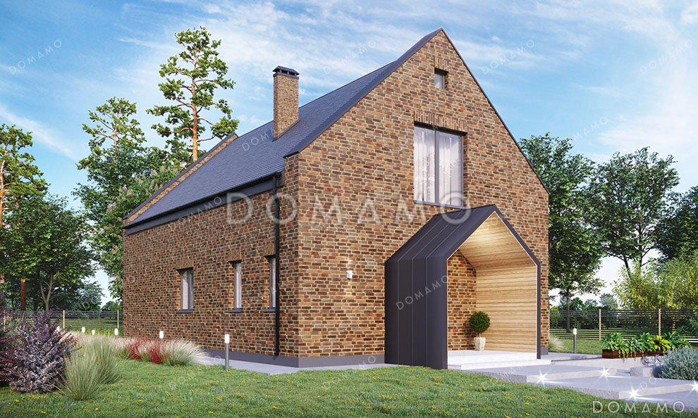 Проект одноэтажного дома с мансардой и террасой / 2