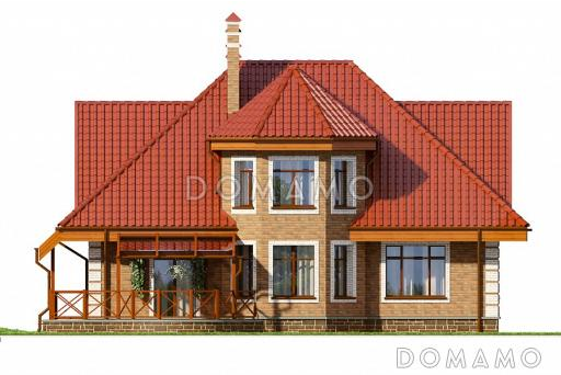 Проект двухэтажного дома из пеноблоков до 200 м.кв / Фасад 3