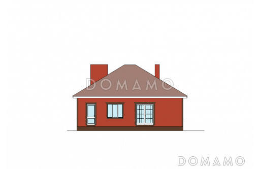 Проект дома с детской комнатой, сауной, гостиной с камином и выходом во двор / Фасад 4