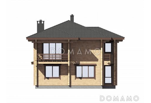 Проект просторного двухэтажного дома с балконами и вторым светом / Фасад 3