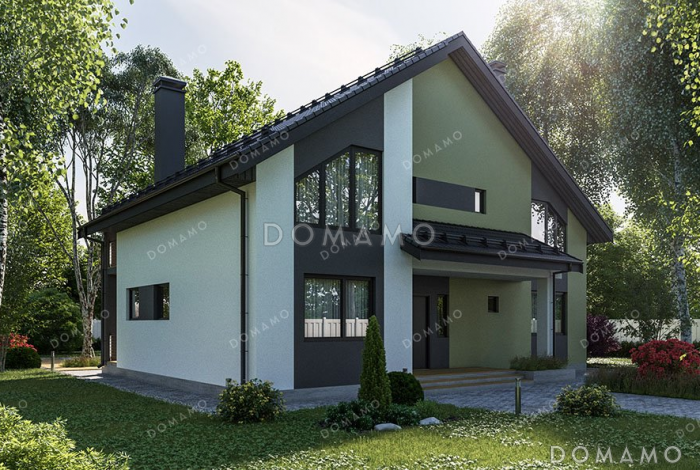 Проект одноэтажного дома с мансардой, террасой и балконами Проект одноэтажного дома с мансардой, террасой и балконами