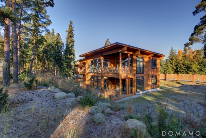 Проект двухэтажного дома из клееного бруса с кабинетом на первом этаже Проект двухэтажного дома из клееного бруса с кабинетом на первом этаже