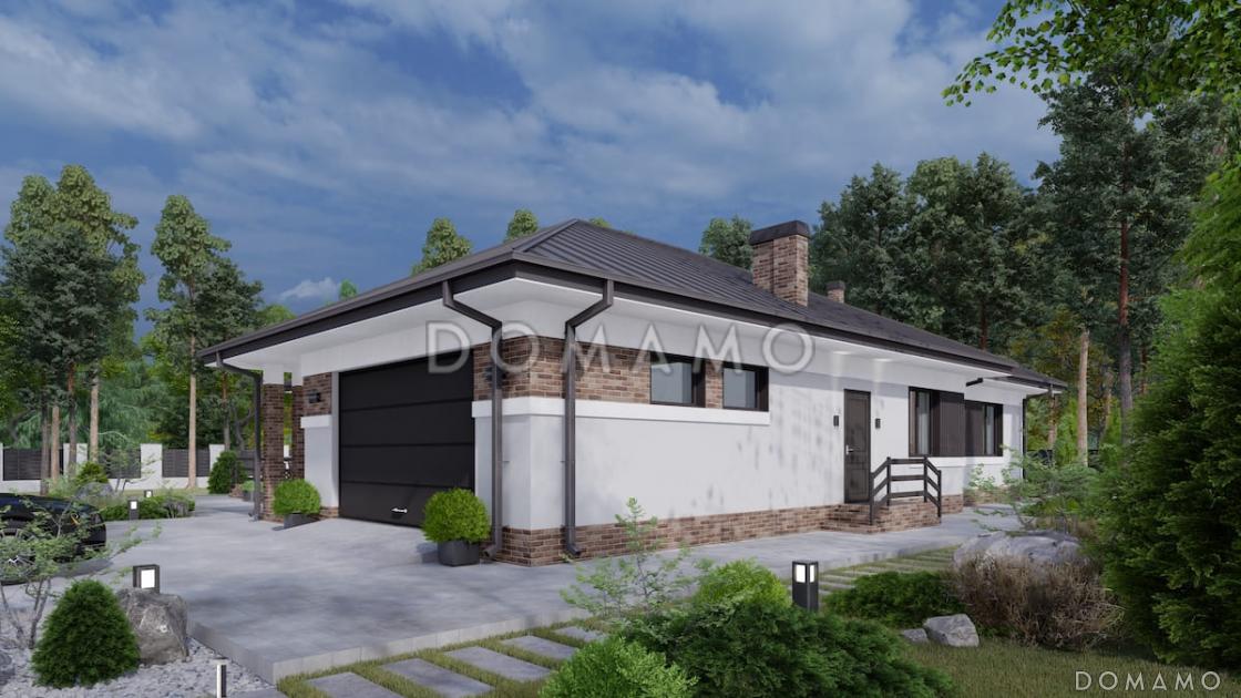 Проект дома из газобетона с двухместным гаражом и двумя террасами / 3