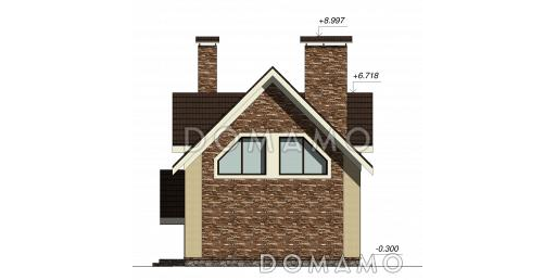 Проект дома с гаражом на два автомобиля / Фасад 3