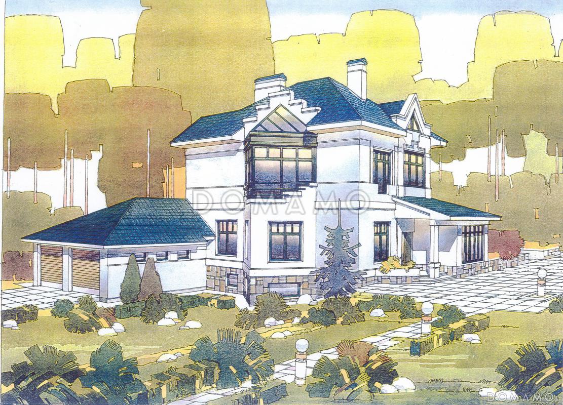 Проект коттеджа с необычным эркером / 1