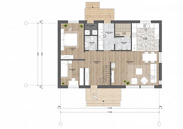М-162.1 одноэтажный с мансардой / План 1 этажа