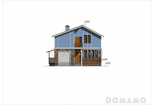 Проект двухэтажного коттеджа с гаражом / Фасад 1