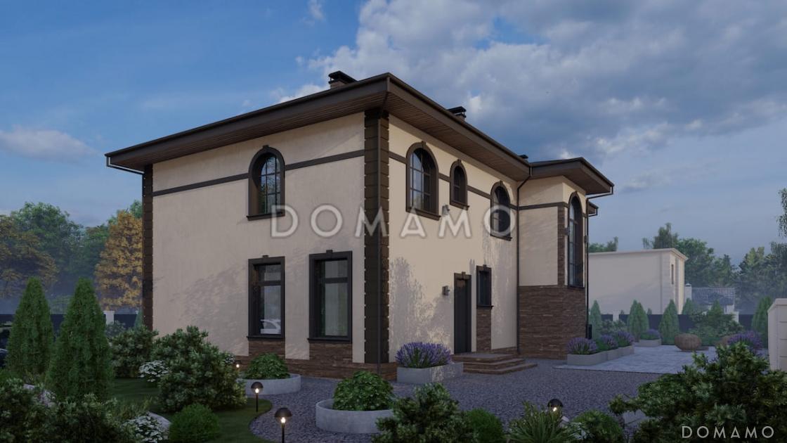 Проект двухэтажного дома из газобетона с 5 спальнями, сауной и гаражом на 1 машину / 6