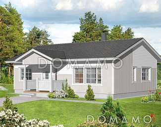 Проект одноэтажного каркасного дома с двумя спальнями