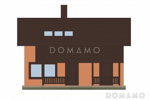 Проект каркасной бани с мансардным этажом / Фасад 1