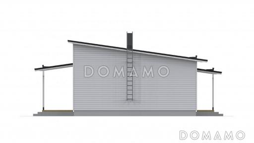 Проект одноэтажного каркасного дома с односкатной крышей / Фасад 2