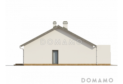 Проект одноэтажного дома из газобетона с антресолью в гостиной, со свободной планировкой мансардного этажа и гаражом  / Фасад 4