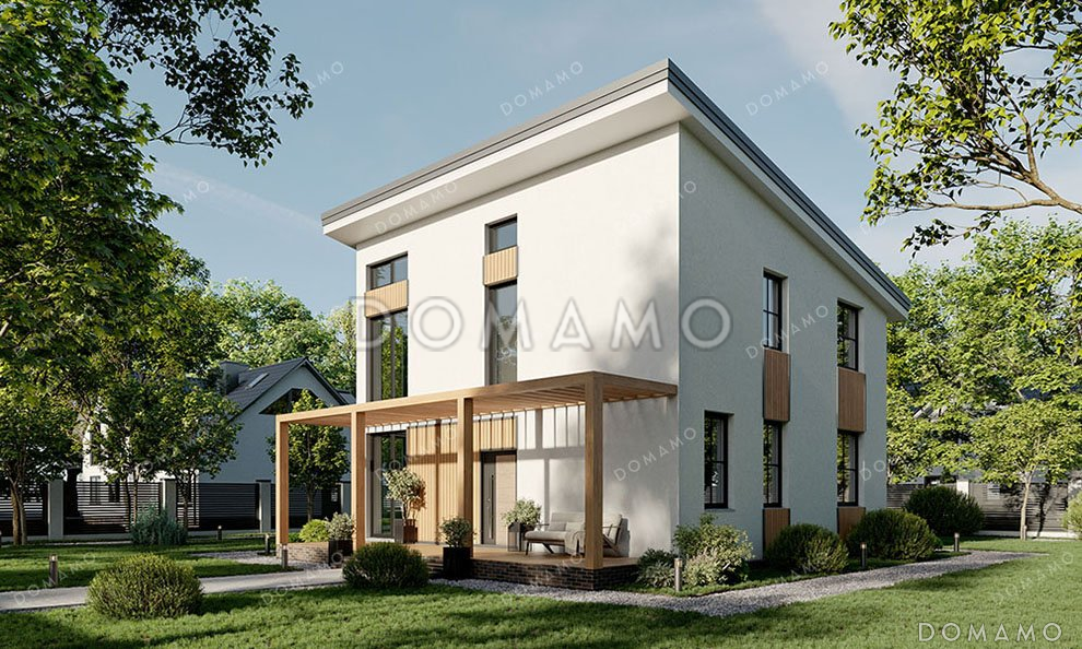 Проект двухэтажного дома с большой гостиной и террасой / 2