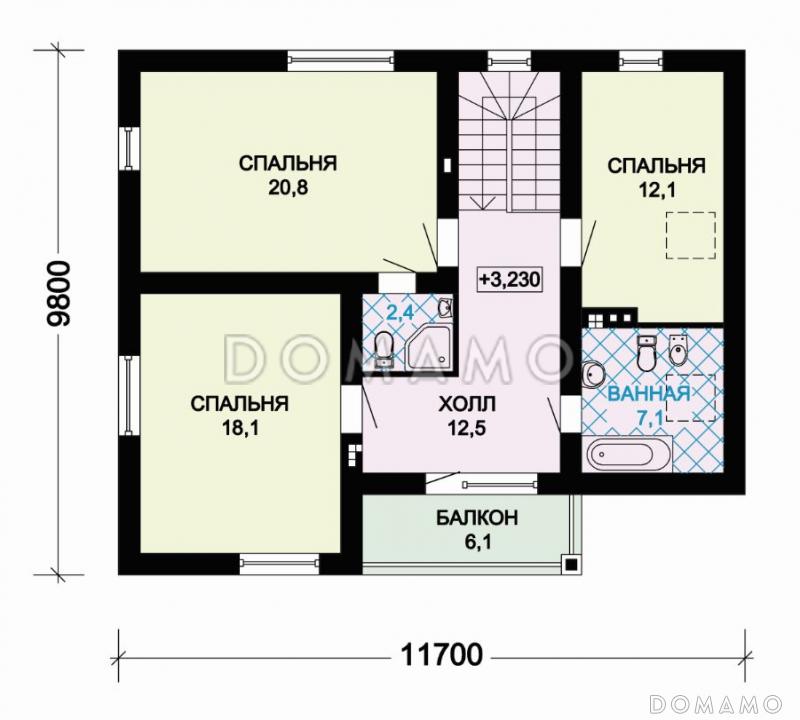 Проект комфортабельного дома из СИП панелей / План мансардного этажа