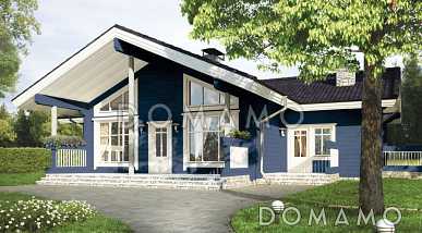 Проект одноэтажного дома из бруса с тремя спальнями и сауной