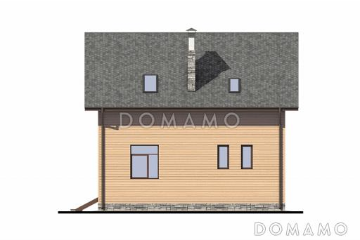 Проект дома из газобетона 9х9 / Фасад 2