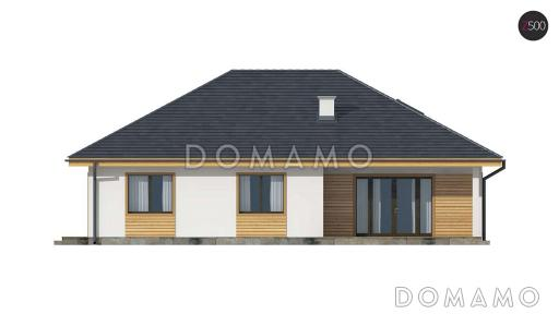 Проект одноэтажного дома из кирпича с тремя спальнями и с возможностью обустройства мансарды / Фасад 3