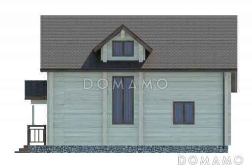 Проект небольшого дома с четырьмя спальнями на втором этаже / Фасад 3 Проект небольшого дома с четырьмя спальнями на втором этаже / Фасад 3