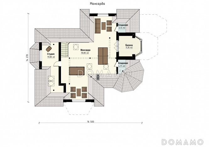 Валенсия / План мансардного этажа Валенсия / План мансардного этажа