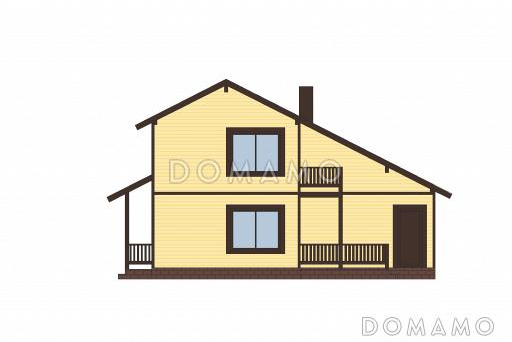 Проект дома из газобетона с балконом / Фасад 1