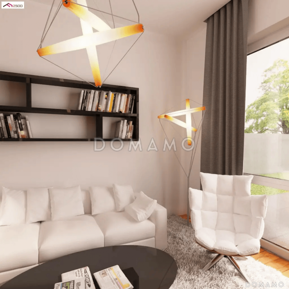 Проект одноэтажного кирпичного дома с просторной гостиной и 3 спальнями / 4