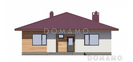 Проект одноэтажного дома в современном стиле из СИП панелей с двумя спальнями / Фасад 2